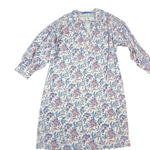 NWT J McLaughlin Nylee Linen Shift Dress Sz M Floral Print 3/4 Sleeve Boho